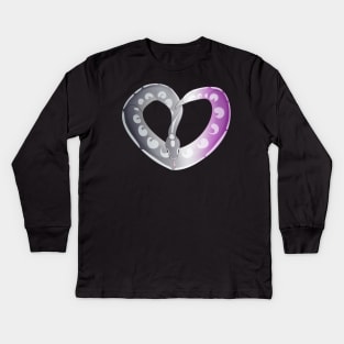 Ball Python Heart (Ace Pride Design) Kids Long Sleeve T-Shirt